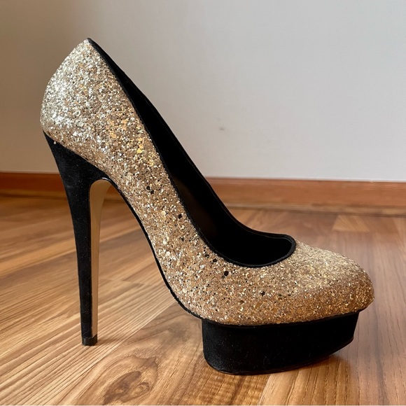 Velvet Platform & Sequin Body Heels - Picture 4 of 12